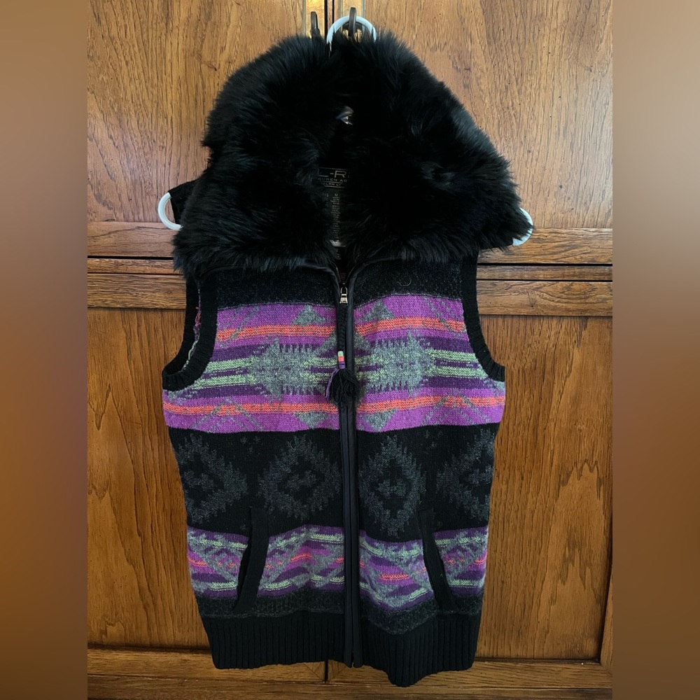 Ralph Lauren Sport sweater vest with faux fur - size M